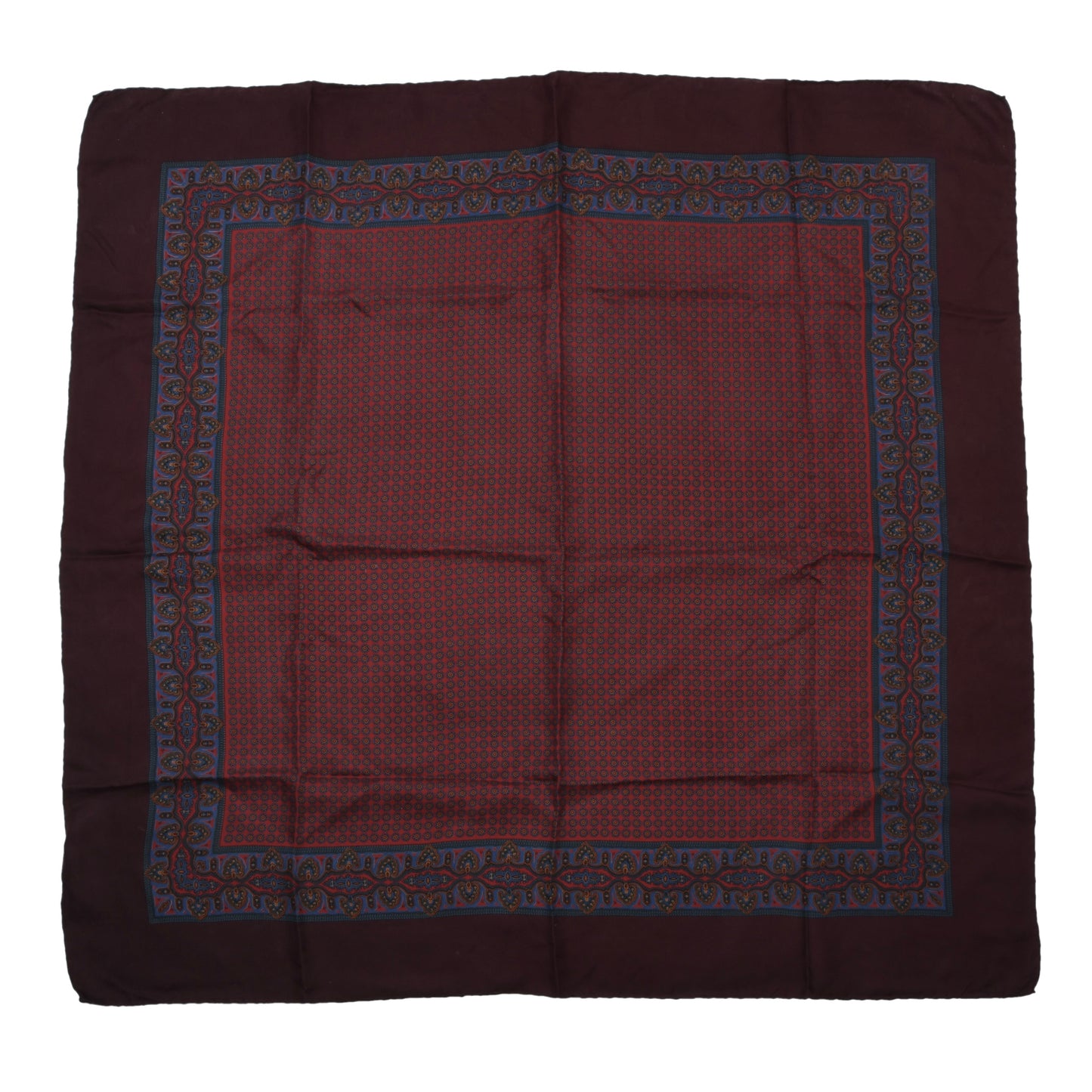 Ancient Madder Silk Scarf ca. 88.5cm - Neat Floral