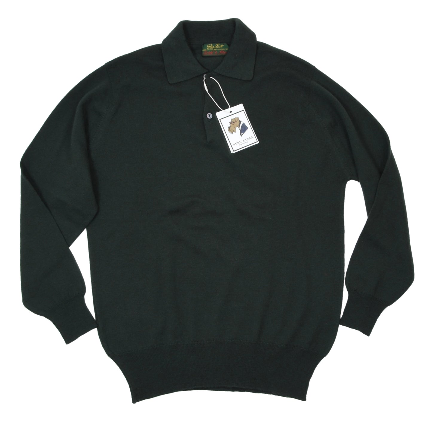 Peter Scott Wool Polo Sweater Size UK40 - Green