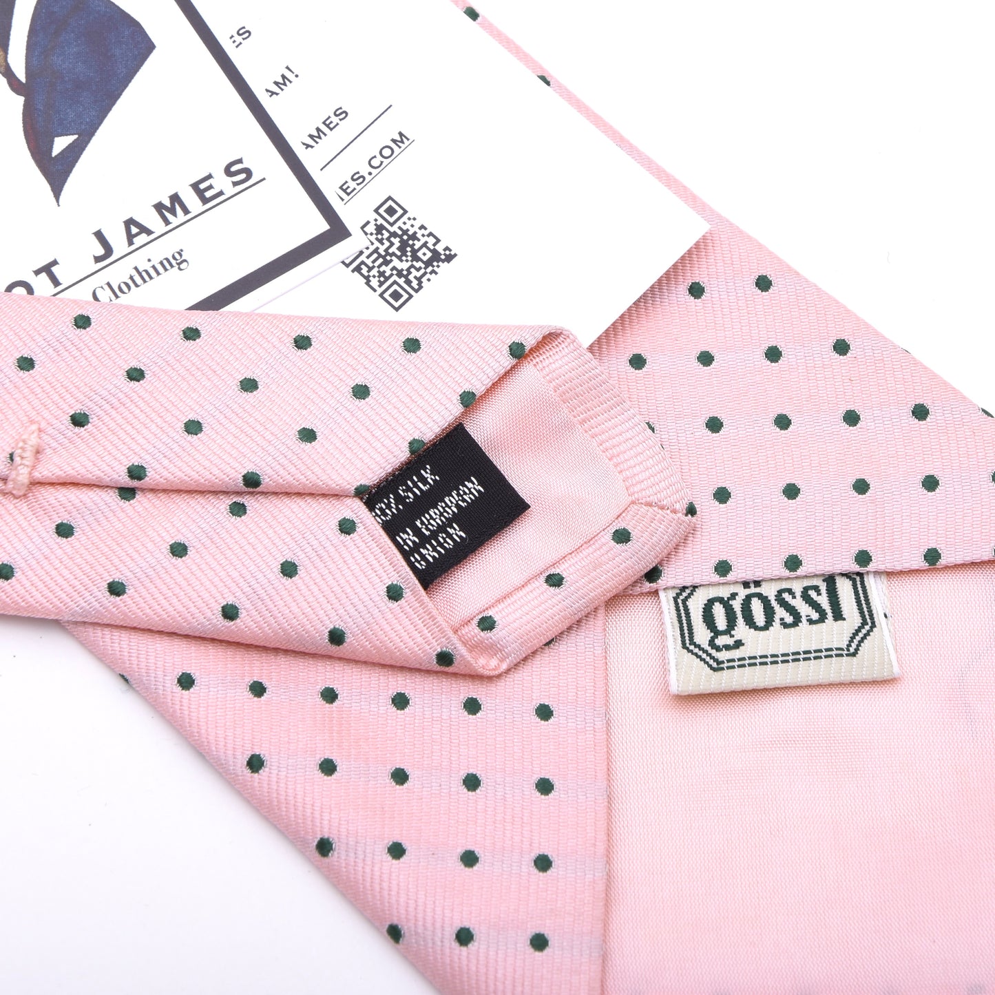 Gössl Silk Tie ca. 145.5cm/9.5cm - Pink Polka Dot