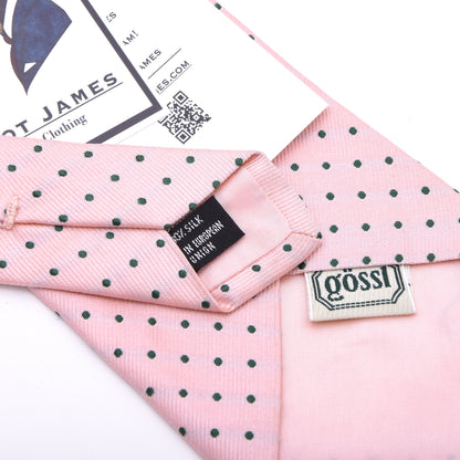Gössl Silk Tie ca. 145.5cm/9.5cm - Pink Polka Dot