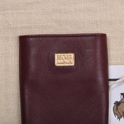 NOS Becker Handmade Leder Schlüsselanhänger - Burgunderrot