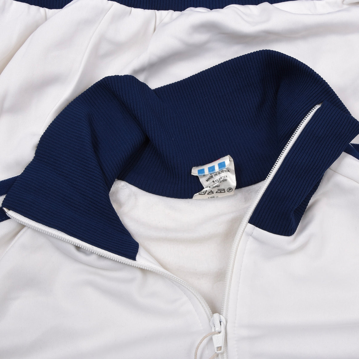 Vintage 1980er Adidas Trainingsanzug Gr. 52 Made in Austria - Marineblau/Weiß