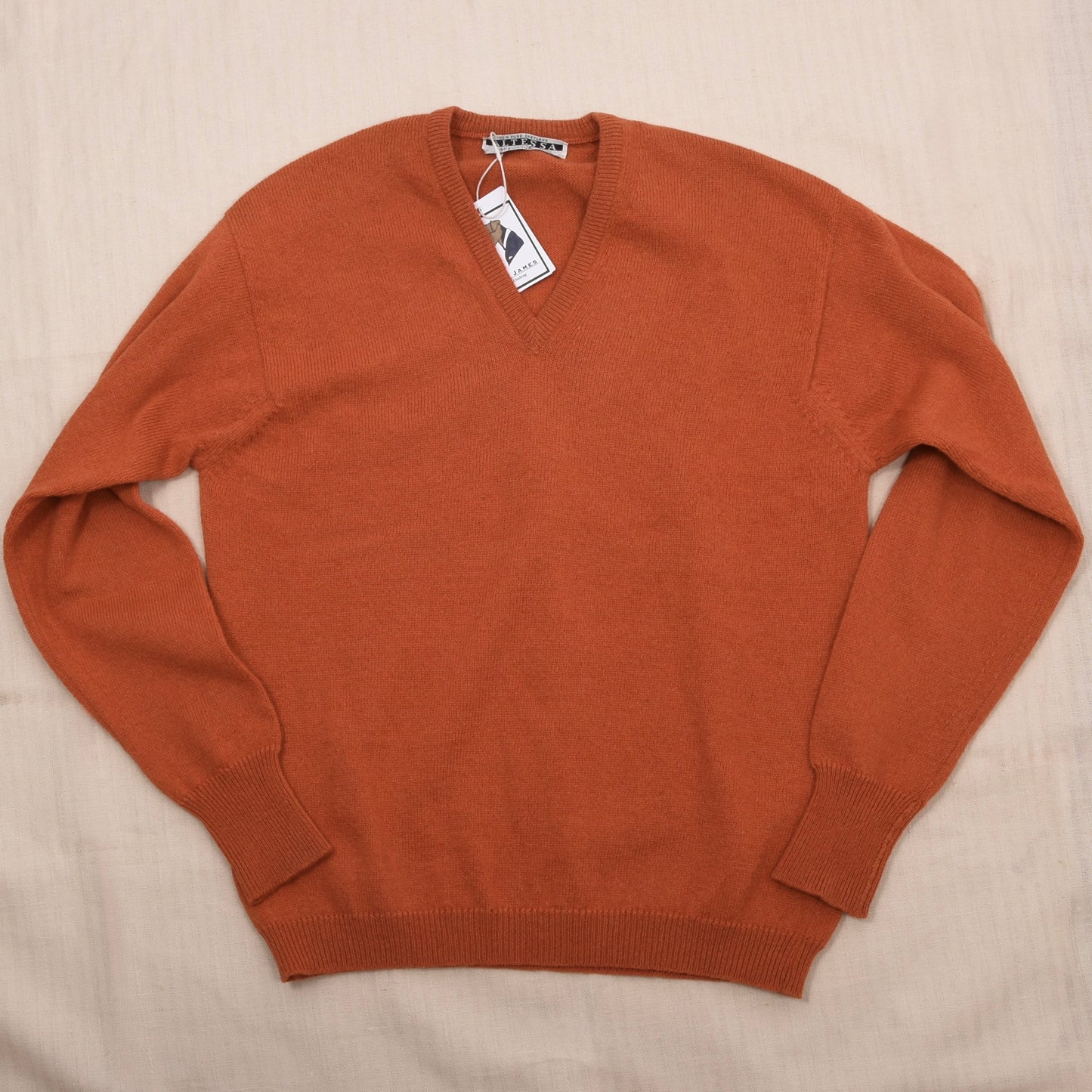Altessa x J.H. Hembach Vintage Shetland-Wollpullover Made in Austria – Orange