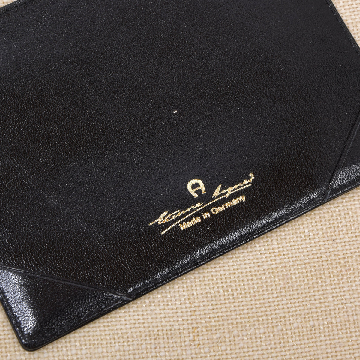 NOS Etienne Aigner Leather Notepad Business Card Holder - Black