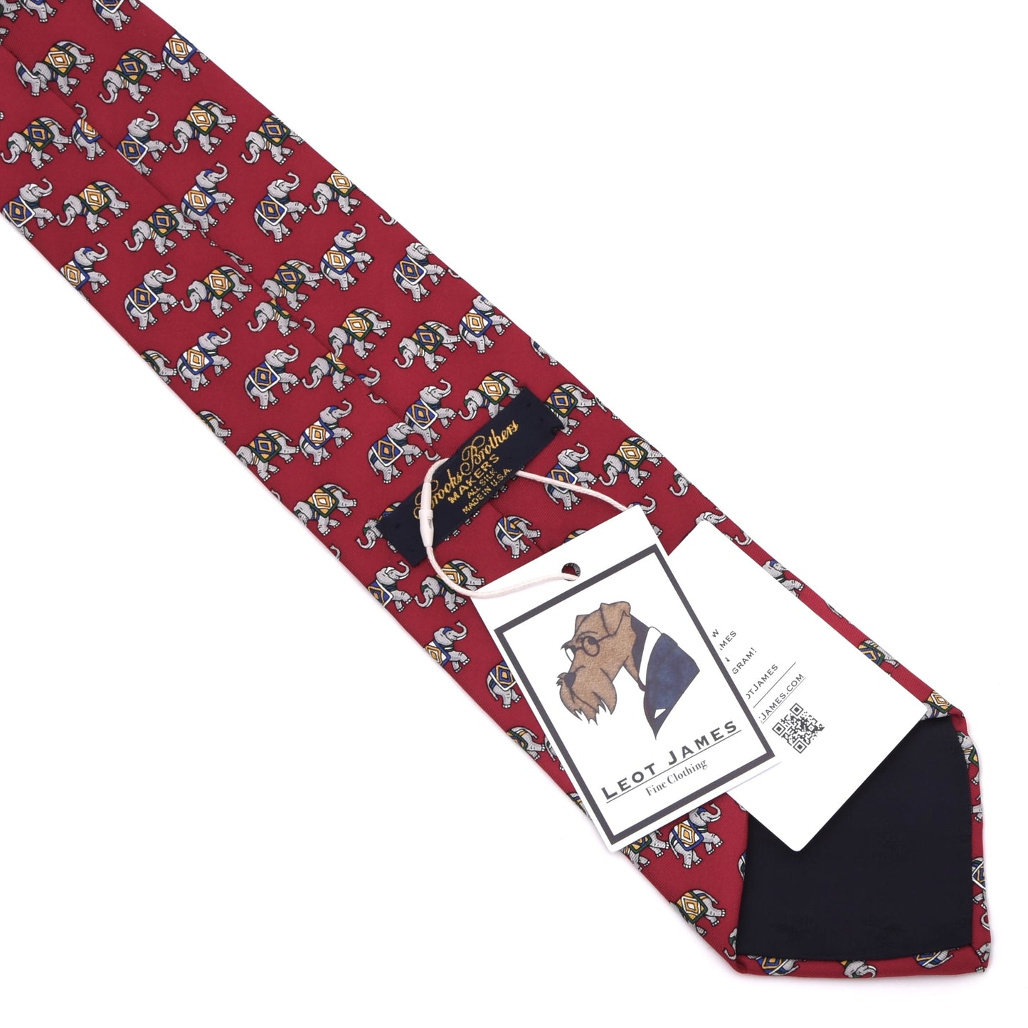 Brooks Brothers Vintage Silk Tie Made in USA - Red Elephants