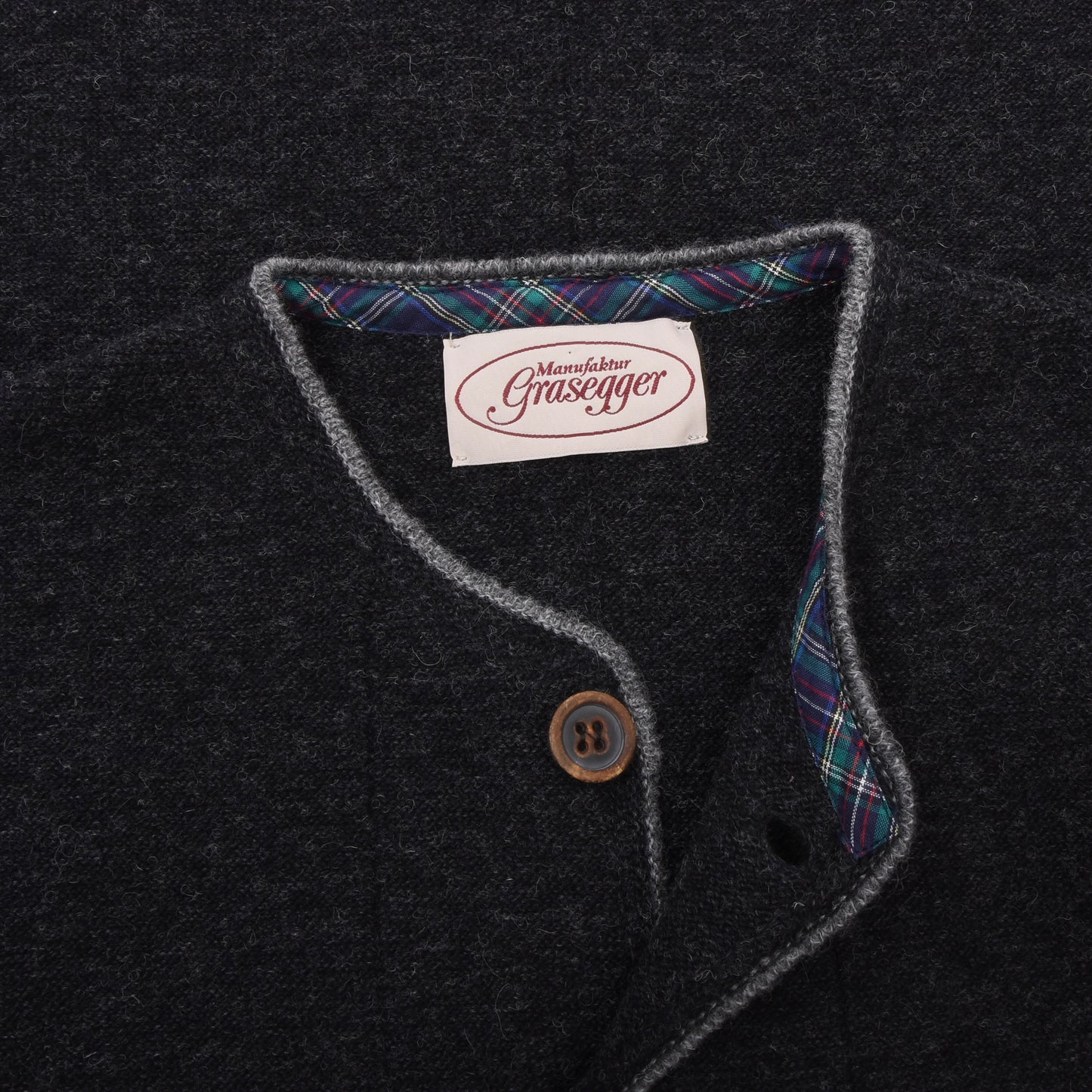 Grasegger Wollstrickjacke/Trachtenweste Größe 50 ca. 55cm - Grau