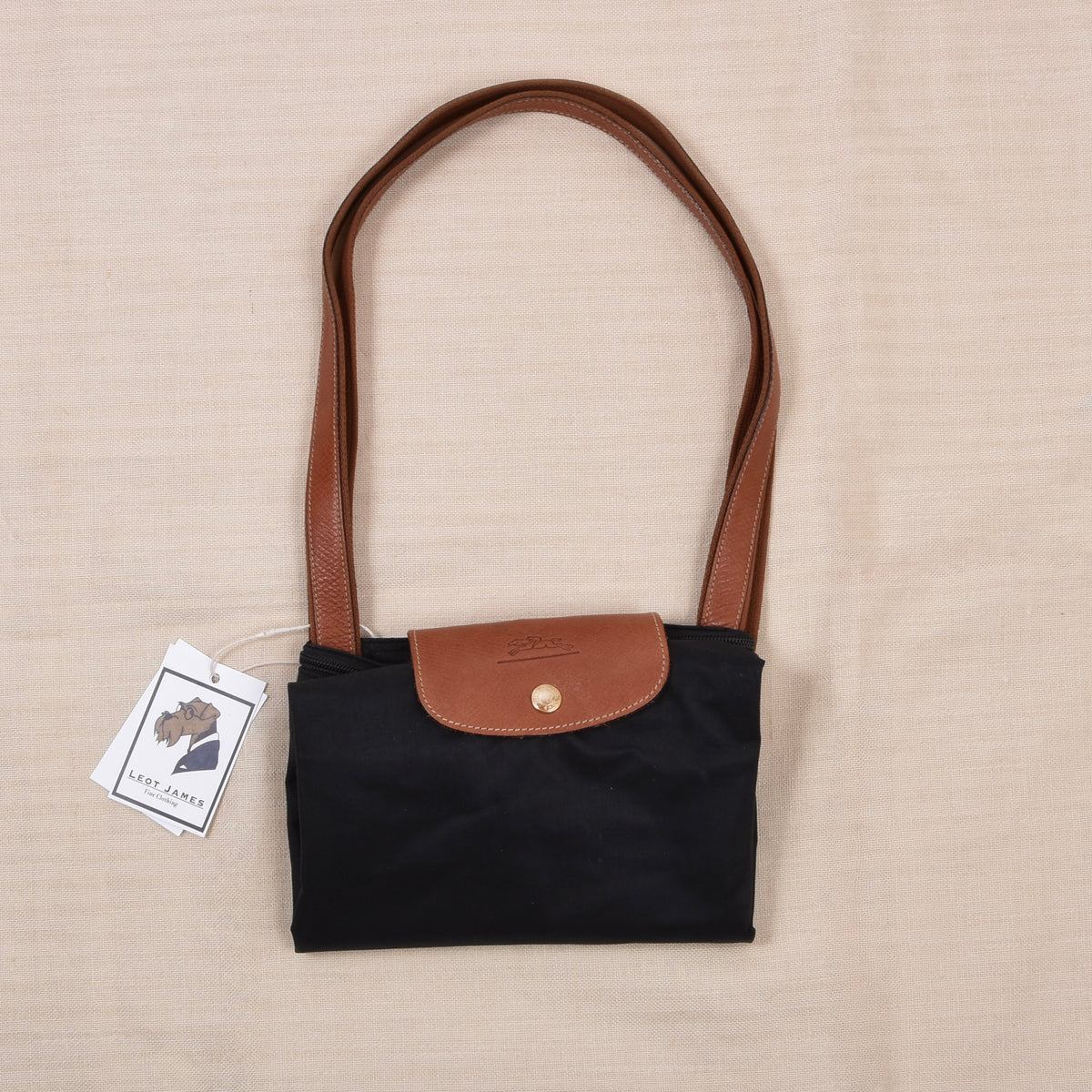 Longchamp Paris Le Pliage "Shopping" Tasche ca. 34cm Made in France - Schwarz
