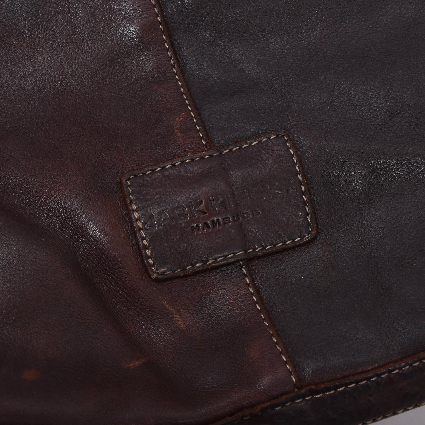 Jack Kinsky Leder Crossbody Bag ca. 40cm - Braun