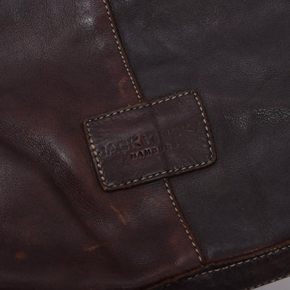 Jack Kinsky Leder Crossbody Bag ca. 40cm - Braun