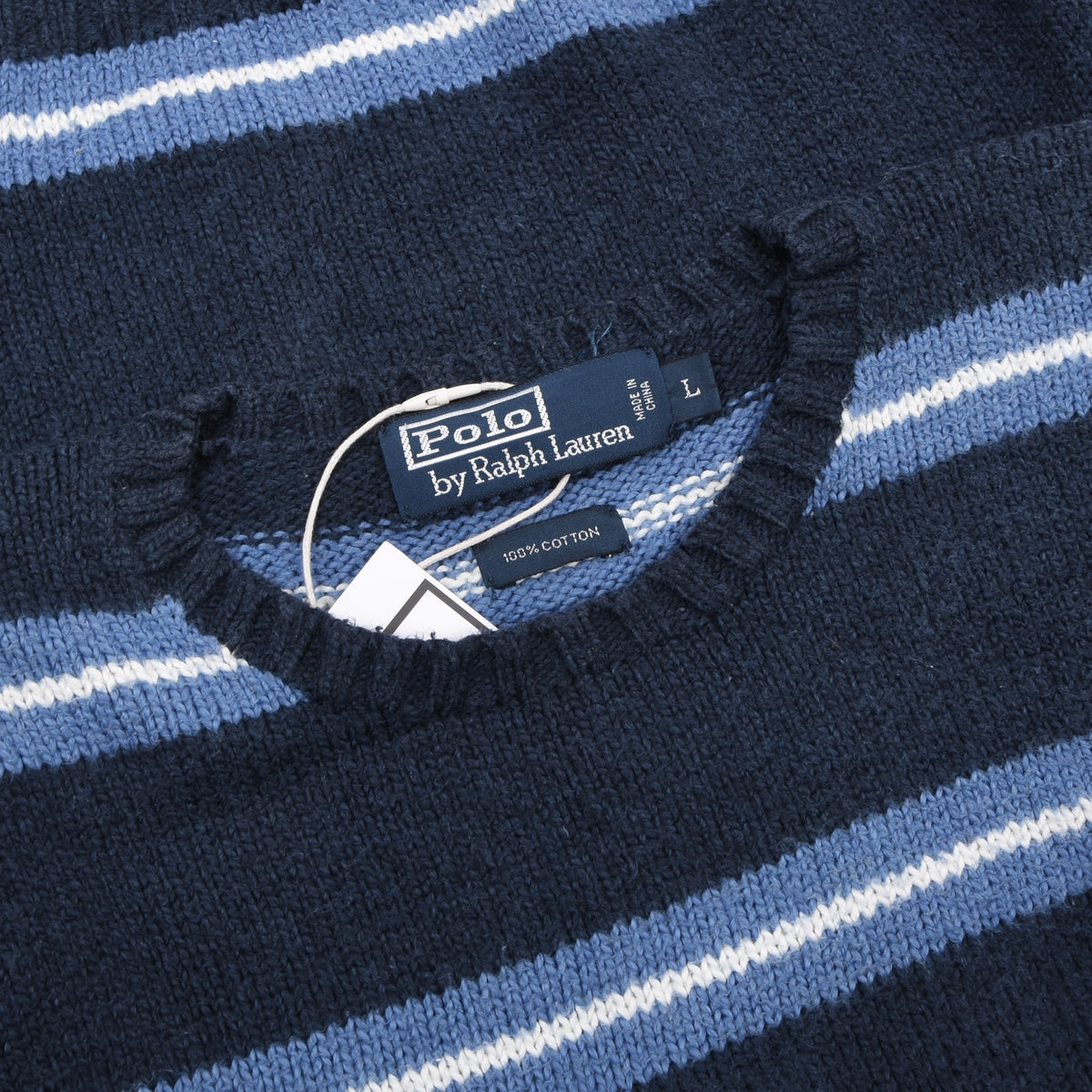 Polo Ralph Lauren Baumwolle Pullover Gr. L - Blau gestreift