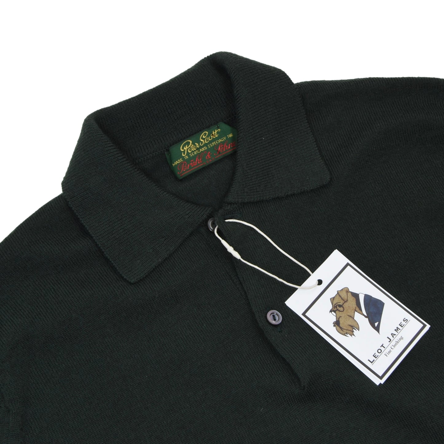 Peter Scott Wool Polo Sweater Size UK40 - Green