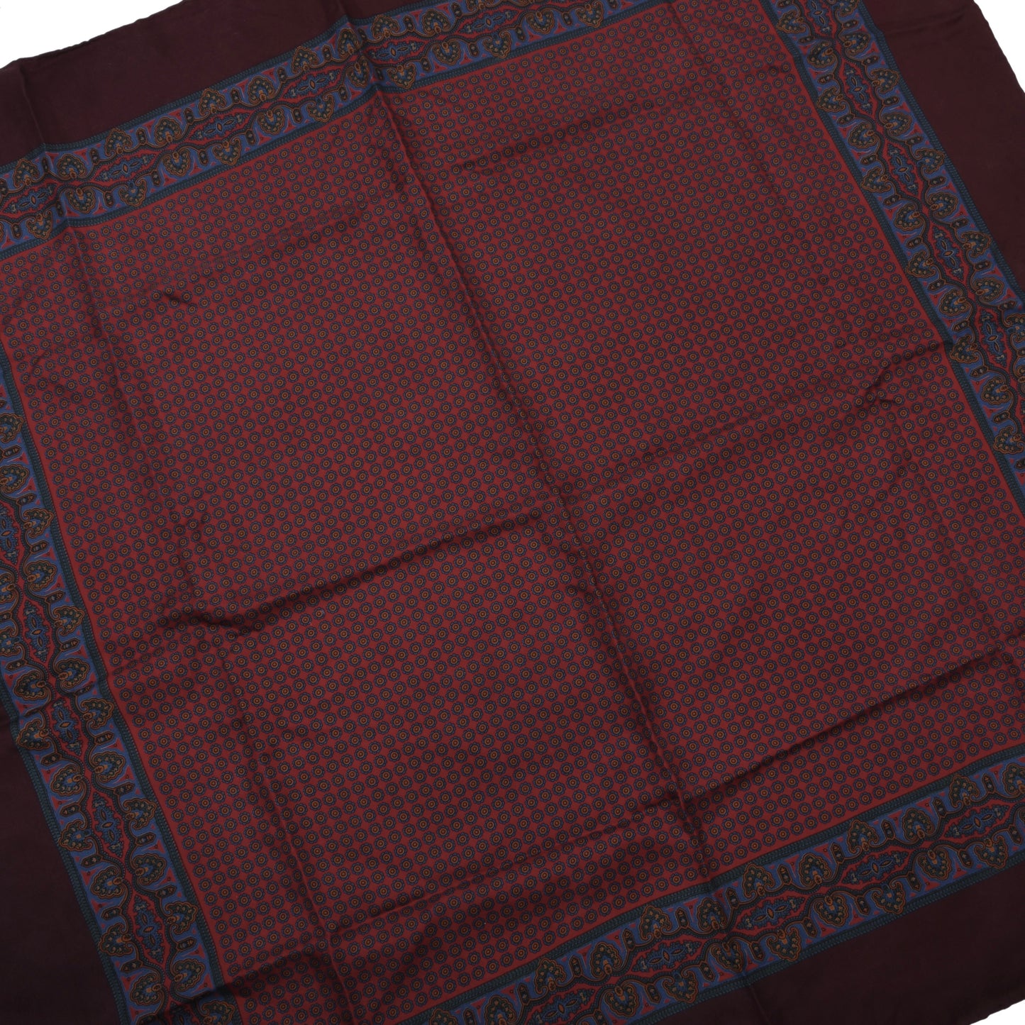 Ancient Madder Silk Scarf ca. 88.5cm - Neat Floral