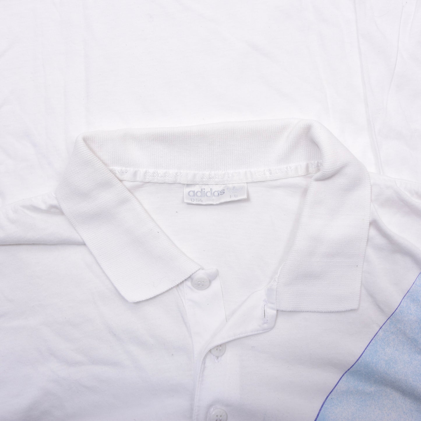 Vintage Adidas Stefan Edberg Tennis-Polo-Shirt Größe D54 ca. 60,5 cm – Weiß