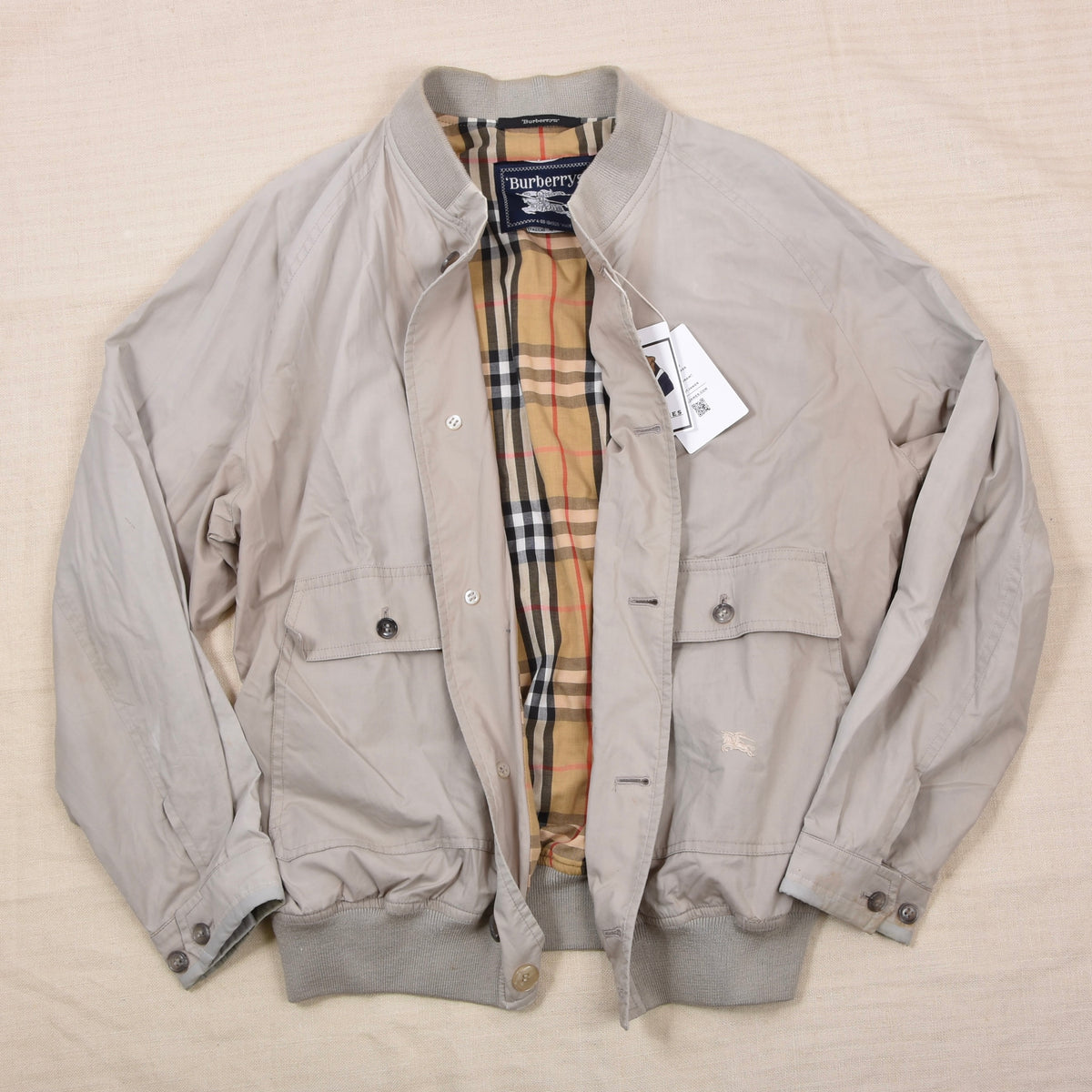 Vintage Burberrys Blouson/Jacke Gr. 52 Made in Spain - Beige-Grau