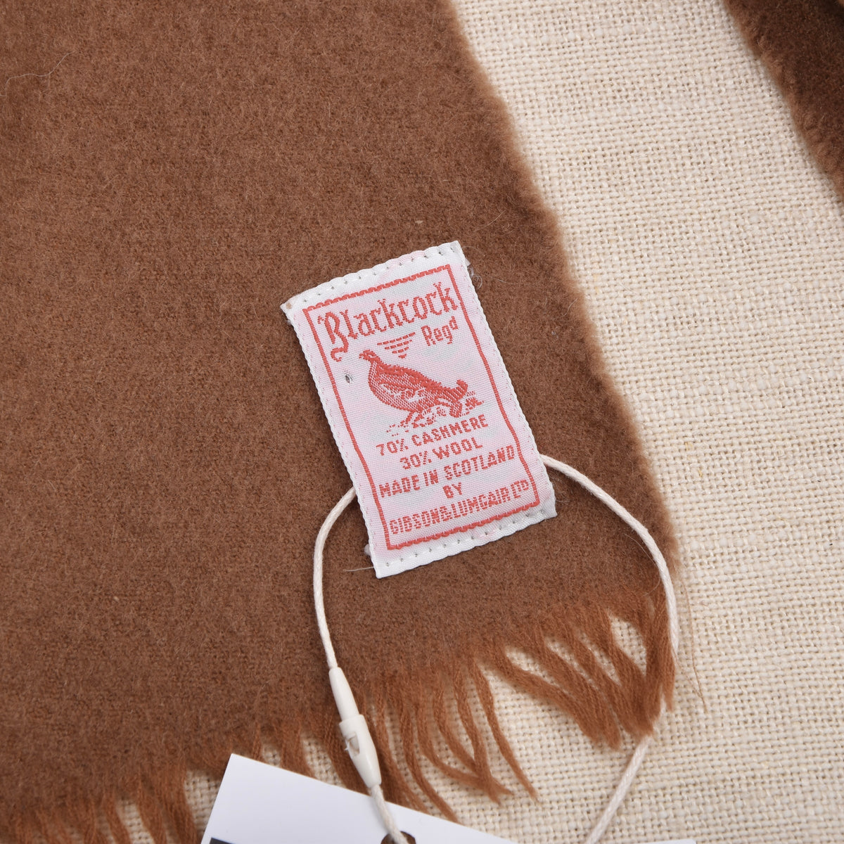 Vintage Blackcock 70% Kaschmir Schal Made in Scotland - Tan
