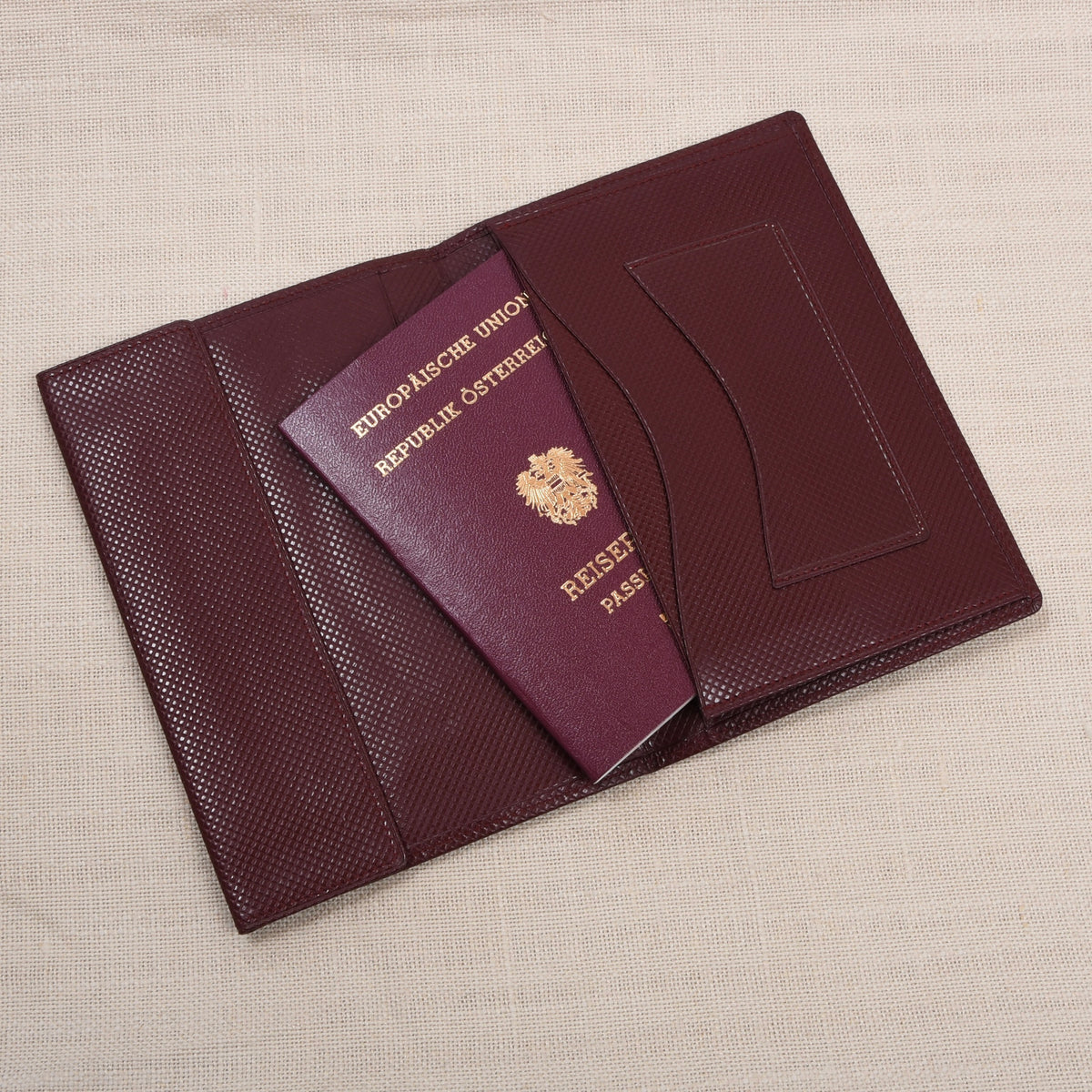 NOS Luxus Leder Reisebrieftasche ca. 11cm - Schwarz
