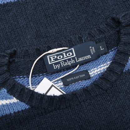 Polo Ralph Lauren Baumwolle Pullover Gr. L - Blau gestreift