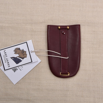NOS Becker Handmade Leder Schlüsselanhänger - Burgunderrot