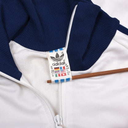 Vintage 1980er Adidas Trainingsanzug Gr. 52 Made in Austria - Marineblau/Weiß