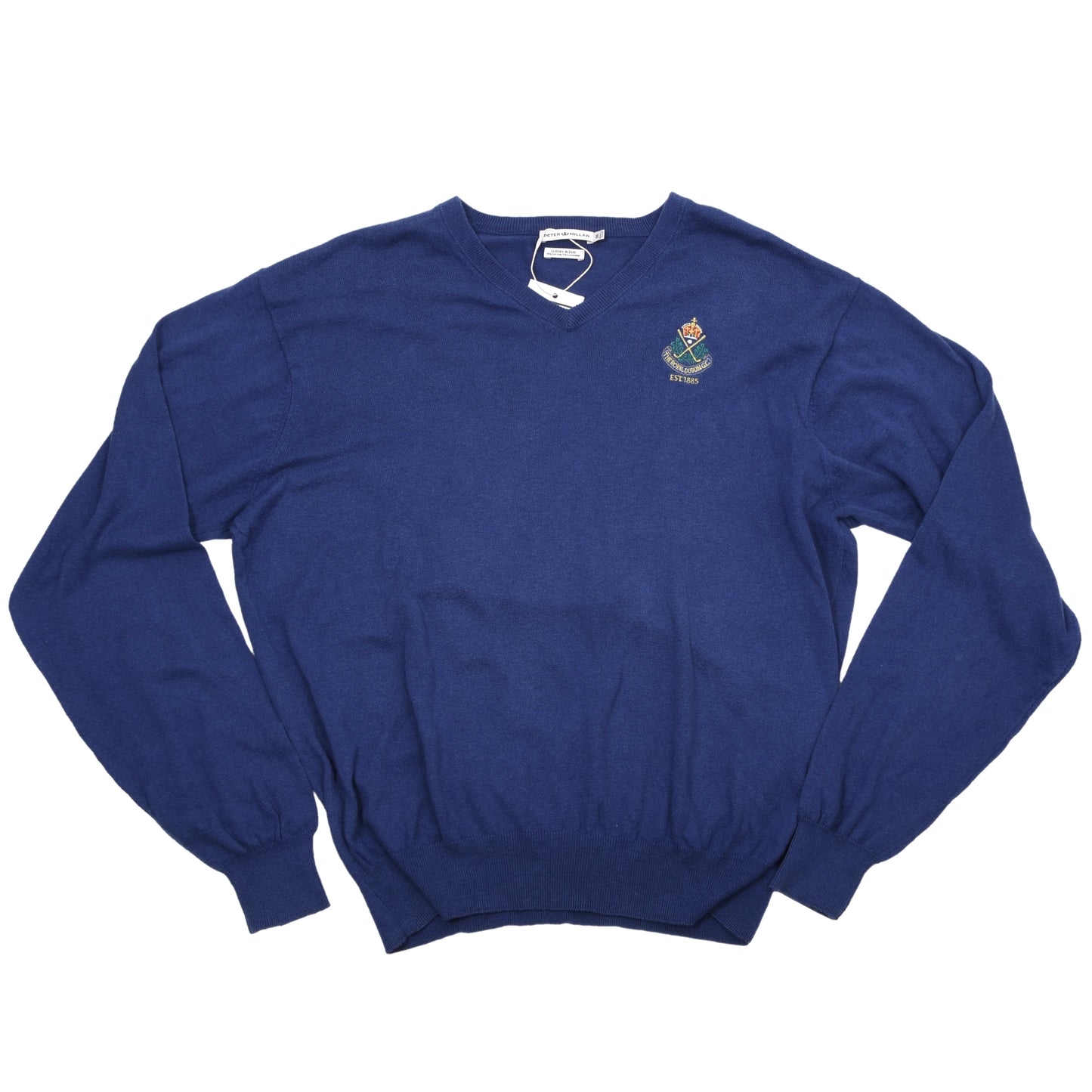 Peter Millar für The Royal Dublin GC Baumwoll-/Kaschmirpullover Größe XL Brust 63cm – Blau