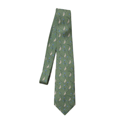 Hermès Paris Silk Tie 7185UA ca. 139cm/8.5cm - Green Doves