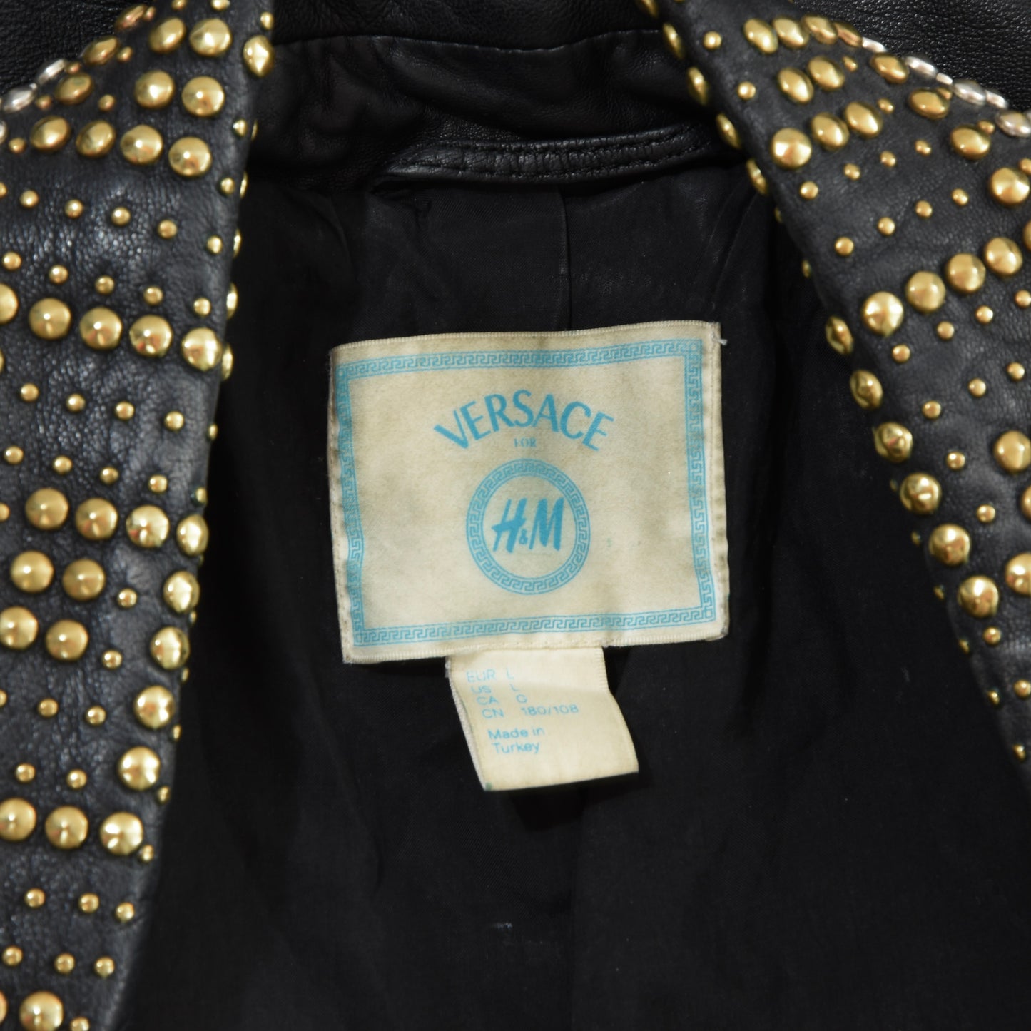 Versace x H&M Studded Leather Jacket Size L - Black