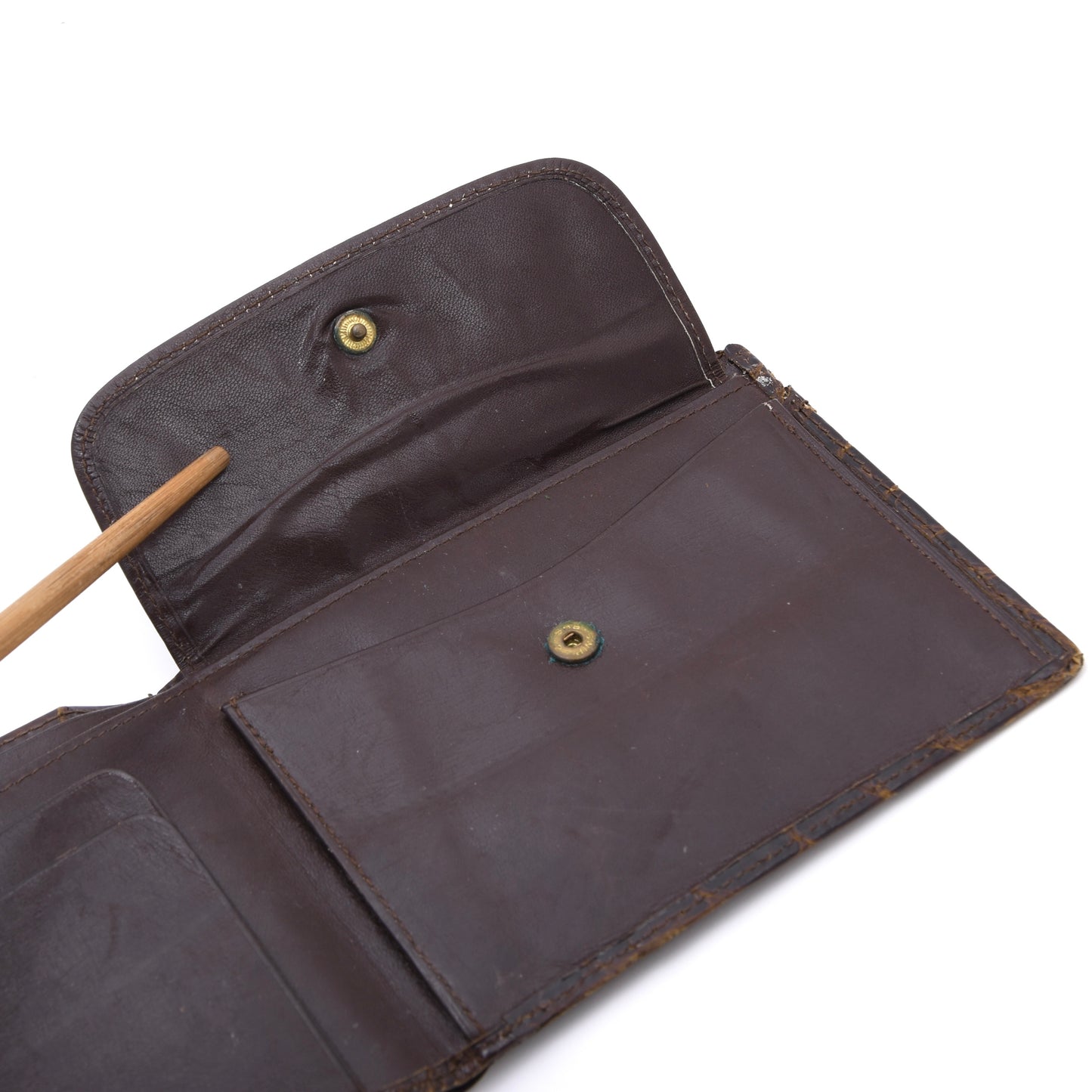 Klassisches Vintage Portemonnaie aus exotischem Leder - Braun