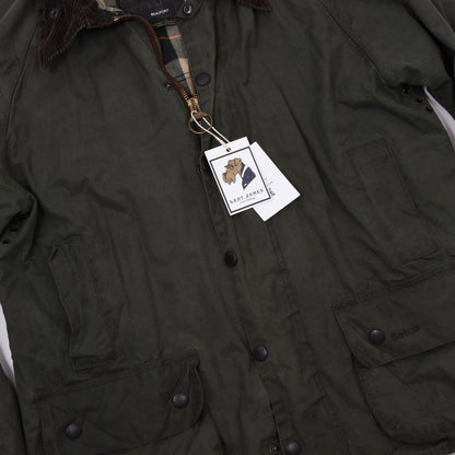 Barbour Beaufort Waxed Jacket Size 42 Chest ca. 61cm - Green