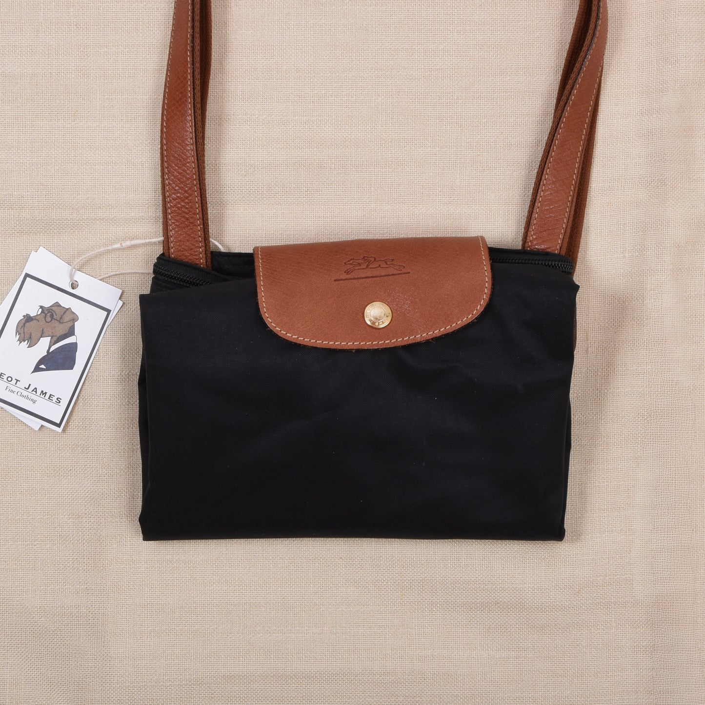Longchamp Paris Le Pliage "Shopping" Tasche ca. 34cm Made in France - Schwarz