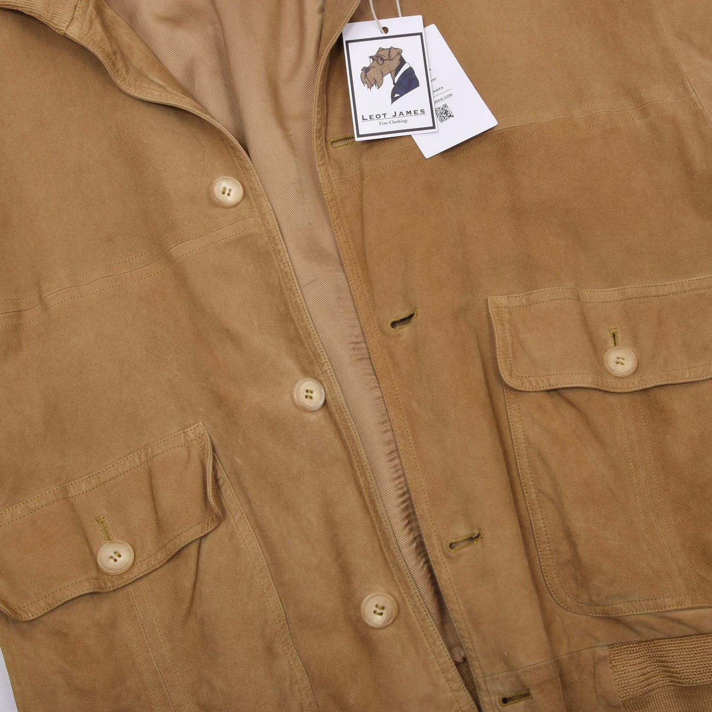 Vintage Bally Wildleder Blouson/Jacke Made in France Größe 50 Brust ca. 61,5cm - Hellbraun