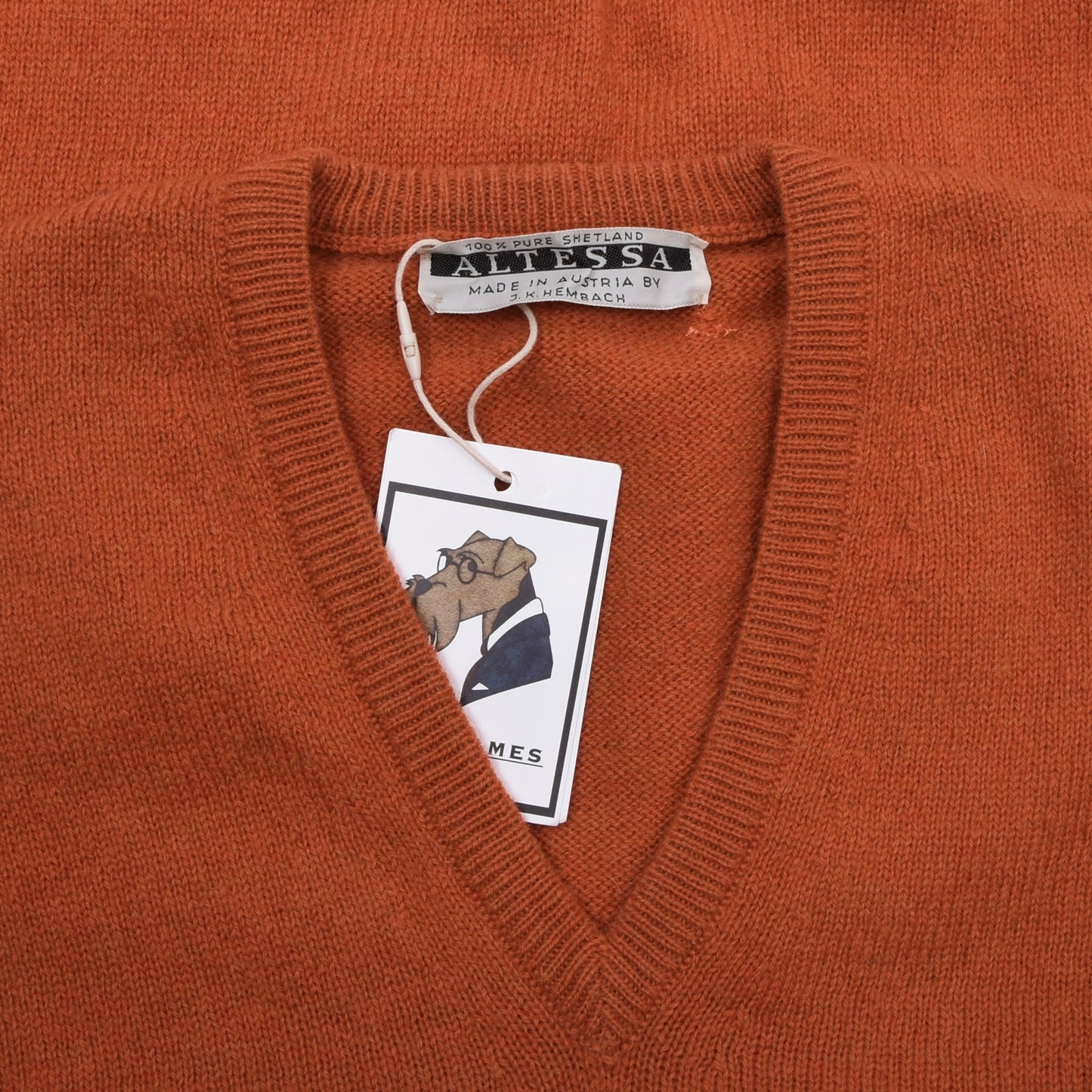 Altessa x J.H. Hembach Vintage Shetland-Wollpullover Made in Austria – Orange