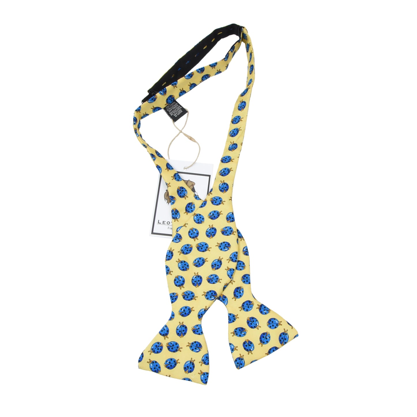 The Tie Rack Silk Bow Tie - Yellow Ladybug Print