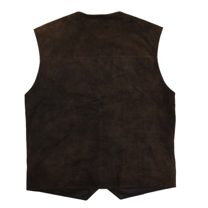 Country Maddox Ziegenvelourslederweste/Trachtengilet Größe 52 ca. 59,5cm – Dunkelbraun