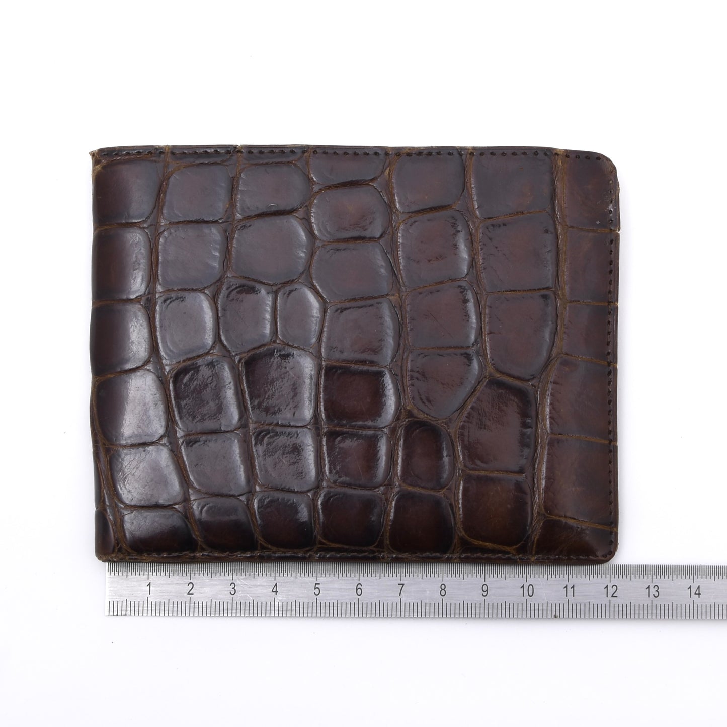 Klassisches Vintage Portemonnaie aus exotischem Leder - Braun