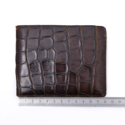 Klassisches Vintage Portemonnaie aus exotischem Leder - Braun