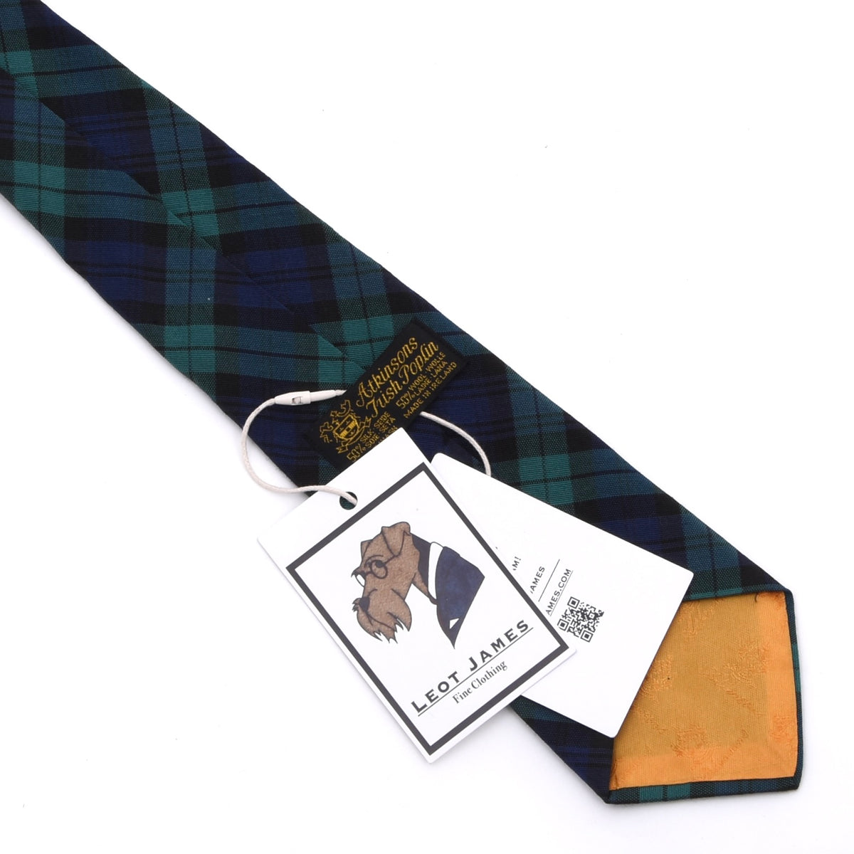 Atkinson's Vintage Irish Poplin Wool-Silk Tie Made in Ireland - Blackwatch