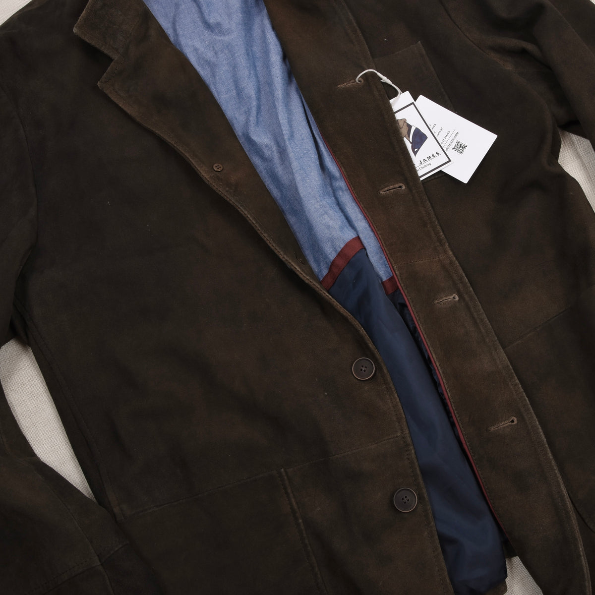 Walbusch Goat Suede Jacket Size 27  - Brown