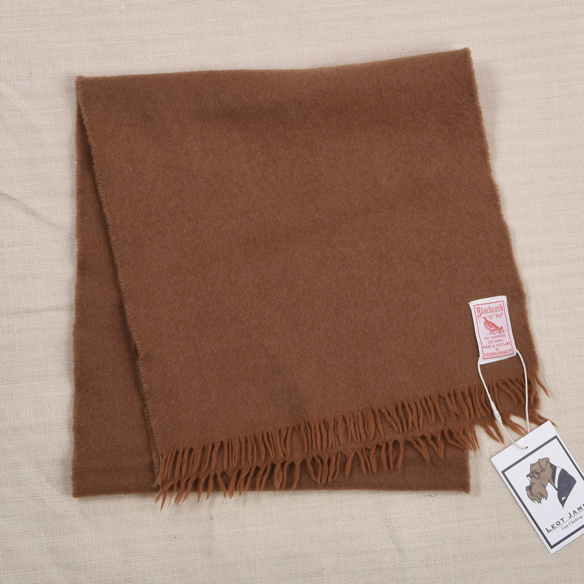 Vintage Blackcock 70% Kaschmir Schal Made in Scotland - Tan