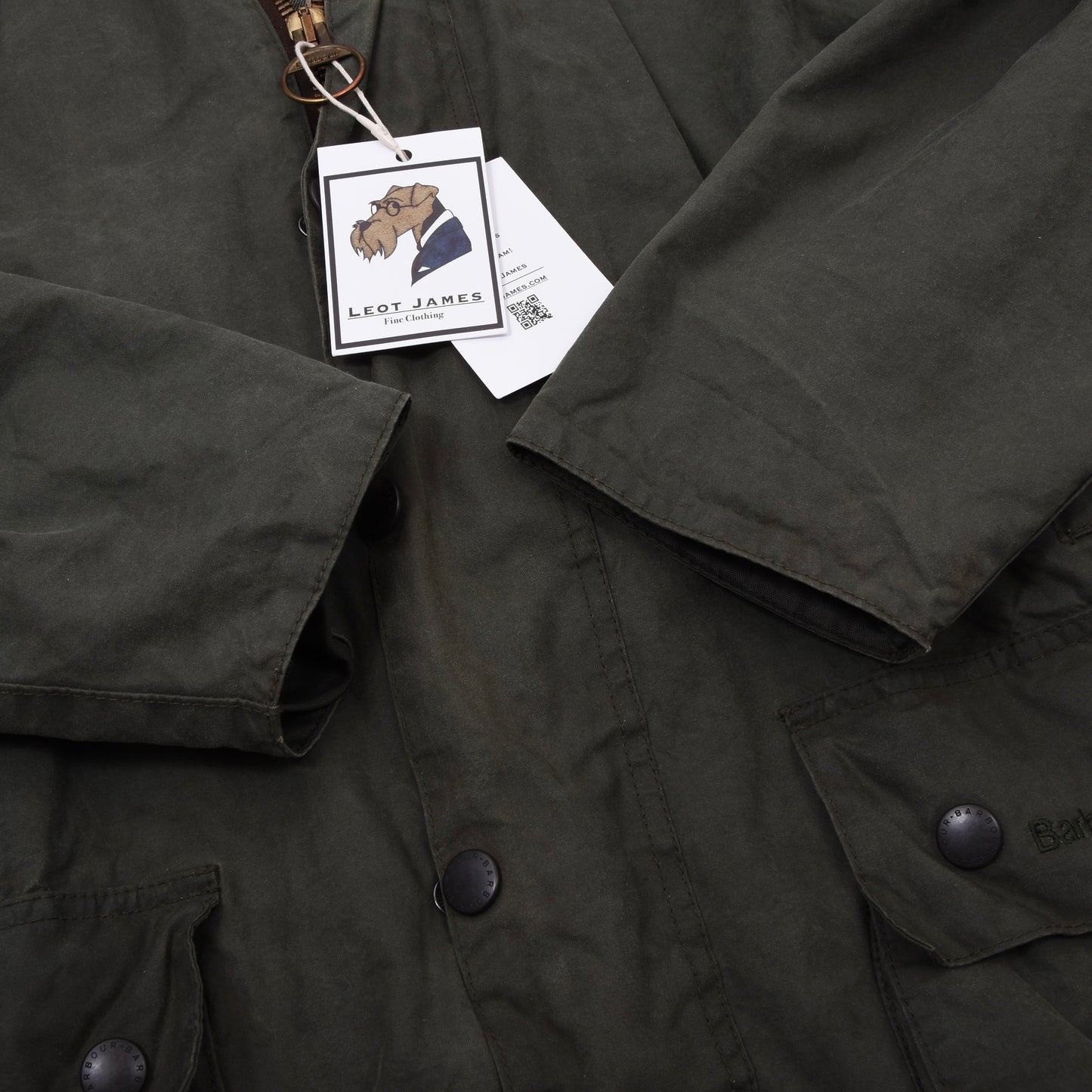 Barbour Beaufort Waxed Jacket Size 42 Chest ca. 61cm - Green