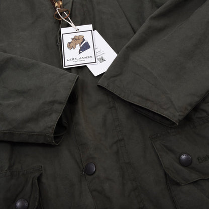 Barbour Beaufort Waxed Jacket Size 42 Chest ca. 61cm - Green