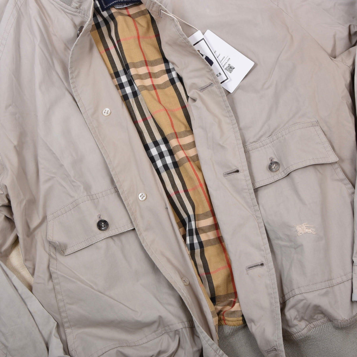 Vintage Burberrys Blouson/Jacke Gr. 52 Made in Spain - Beige-Grau