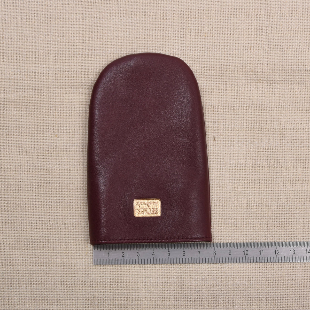 NOS Becker Handmade Leder Schlüsselanhänger - Burgunderrot