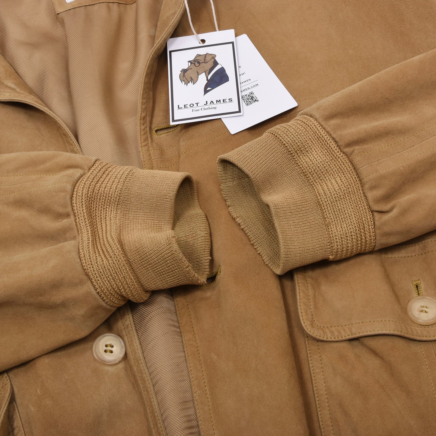 Vintage Bally Wildleder Blouson/Jacke Made in France Größe 50 Brust ca. 61,5cm - Hellbraun