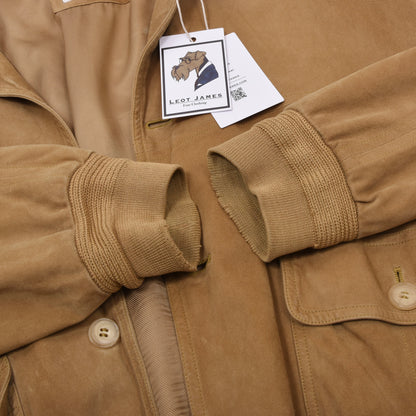 Vintage Bally Wildleder Blouson/Jacke Made in France Größe 50 Brust ca. 61,5cm - Hellbraun