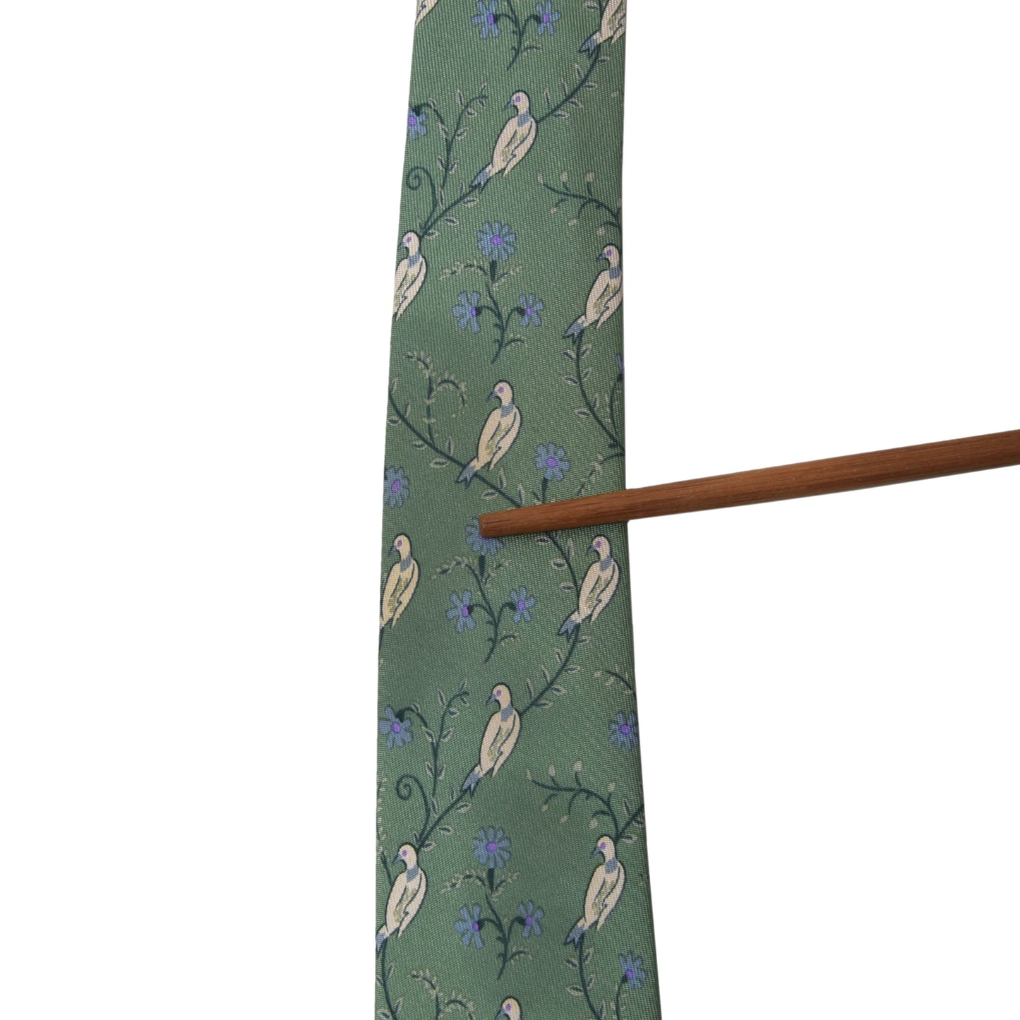 Hermès Paris Silk Tie 7185UA ca. 139cm/8.5cm - Green Doves