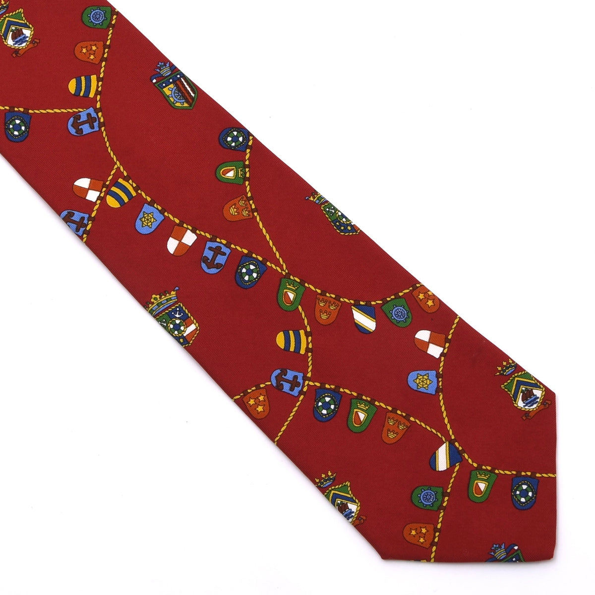 Etro Milano Seide Krawatte Made in Italy - Rot Nautical Wappen