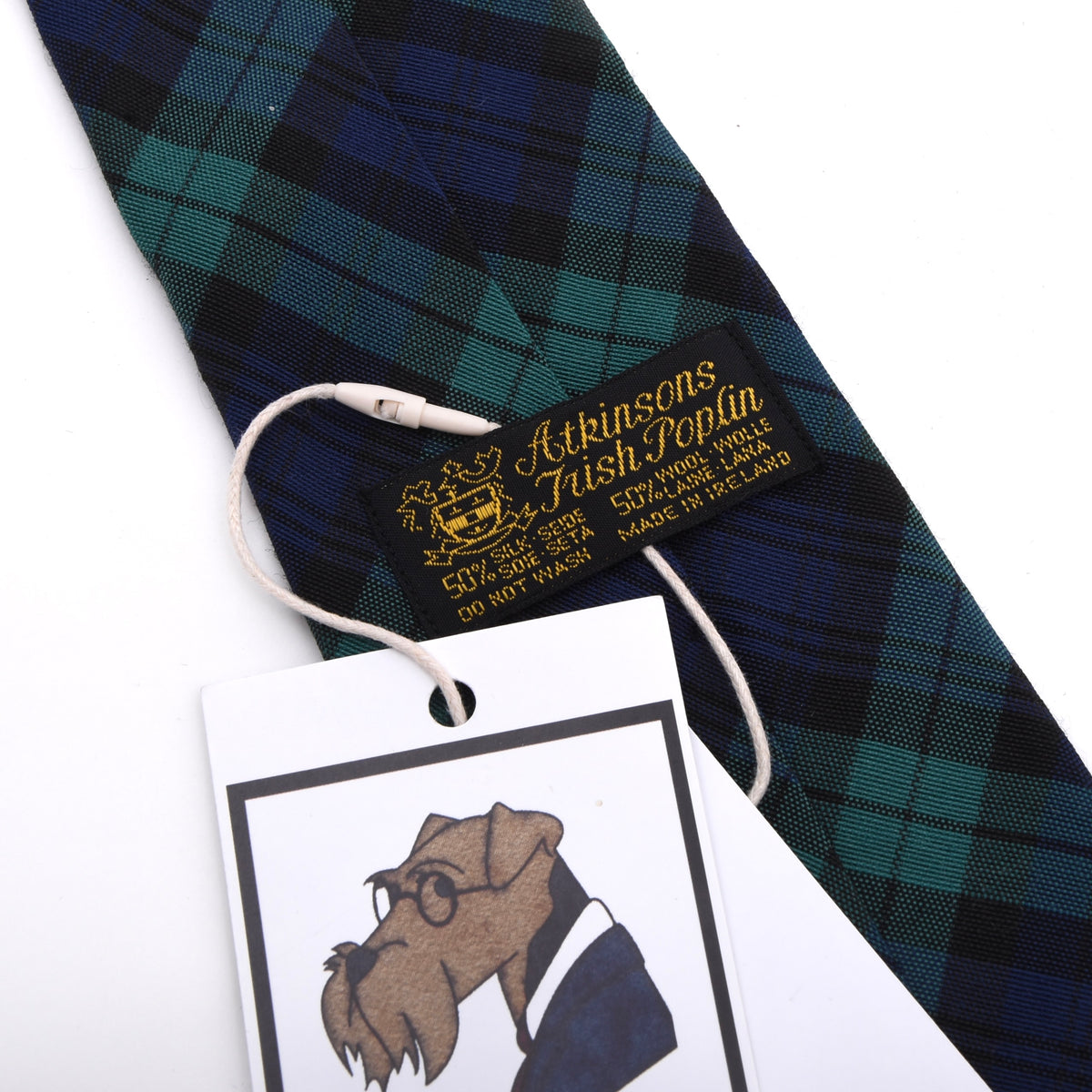 Atkinson's Vintage Irish Poplin Wool-Silk Tie Made in Ireland - Blackwatch
