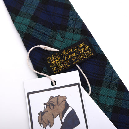 Atkinson's Vintage Irish Poplin Wool-Silk Tie Made in Ireland - Blackwatch