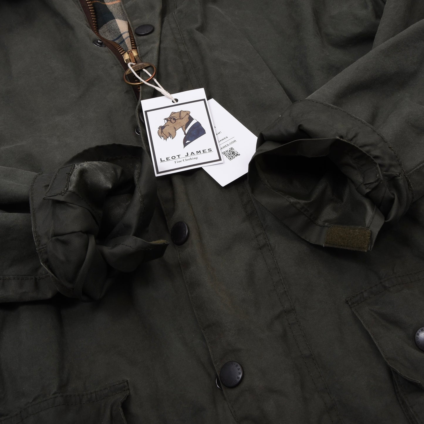 Barbour Beaufort Waxed Jacket Size 42 Chest ca. 61cm - Green