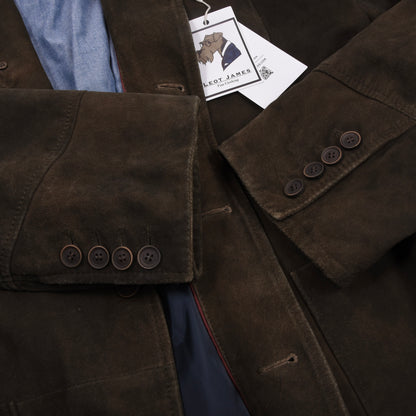 Walbusch Goat Suede Jacket Size 27  - Brown